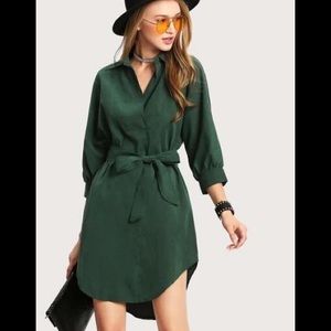 Front-Tie Shirt Dress